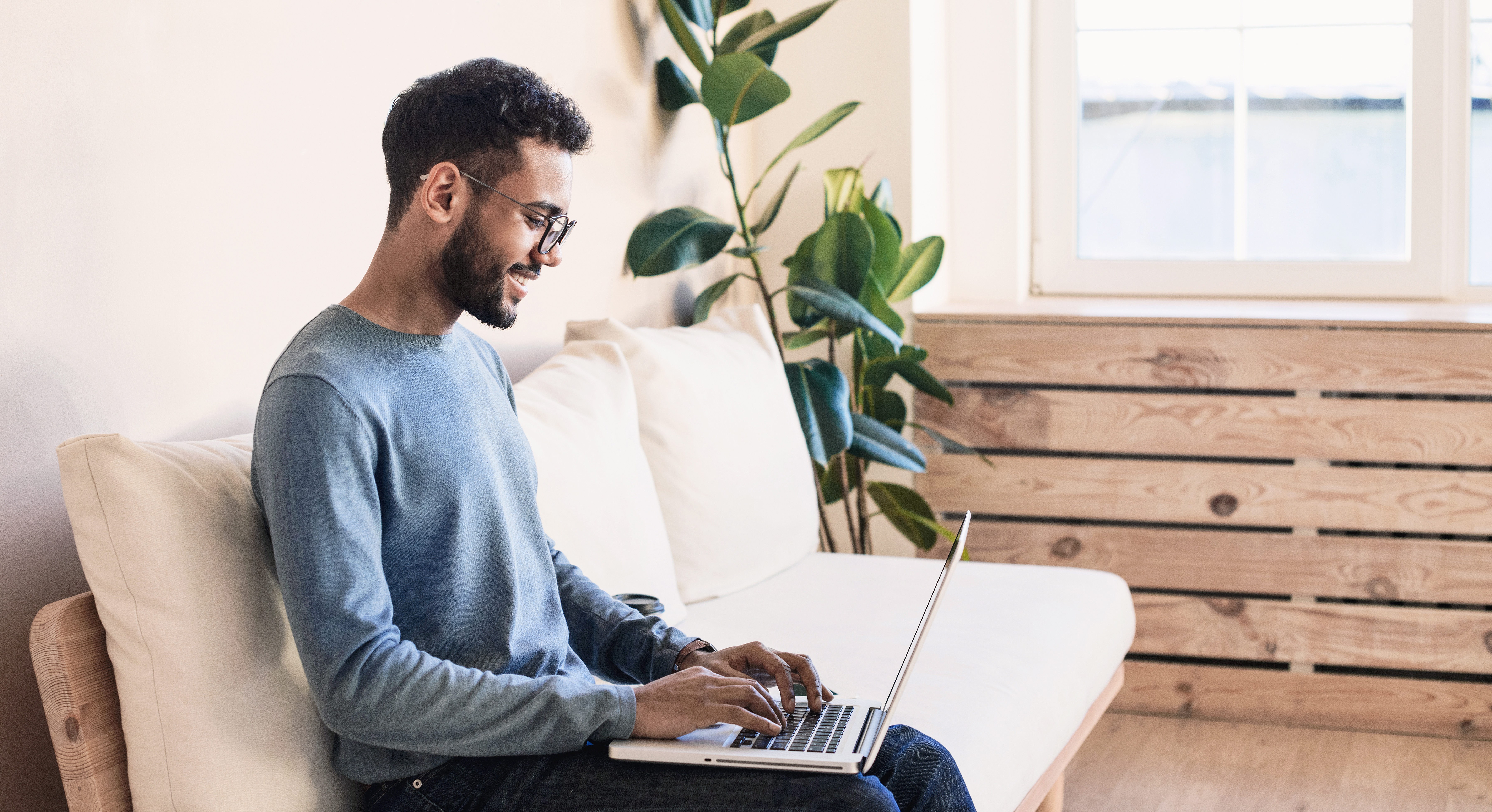 man in an online counselling session